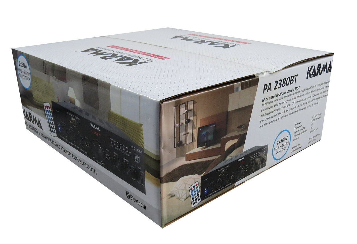 Karma Italiana PA 2380BT amplificatore audio 4.0 canali Casa Nero