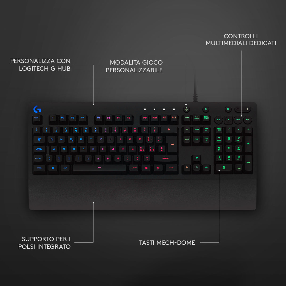 Logitech G G213 Prodigy Tastiera Gaming Cablata