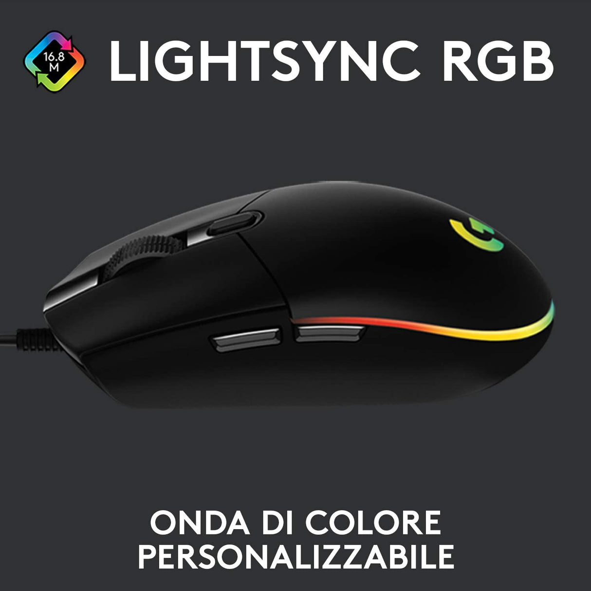Logitech G G203 LIGHTSYNC mouse gaming a filo