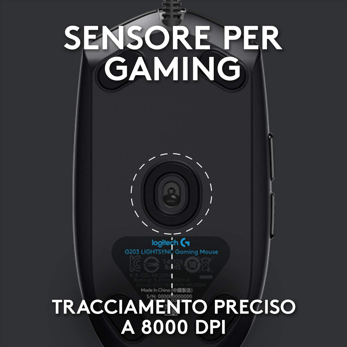 Logitech G G203 LIGHTSYNC mouse gaming a filo