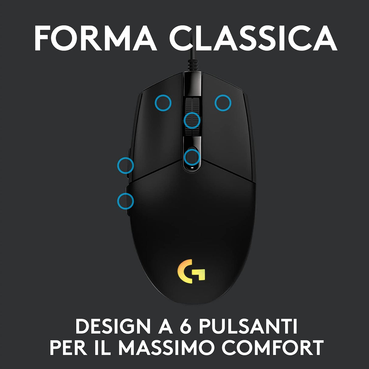 Logitech G G203 LIGHTSYNC mouse gaming a filo