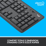 Logitech MK295 Kit Mouse e Tastiera Wireless Silent