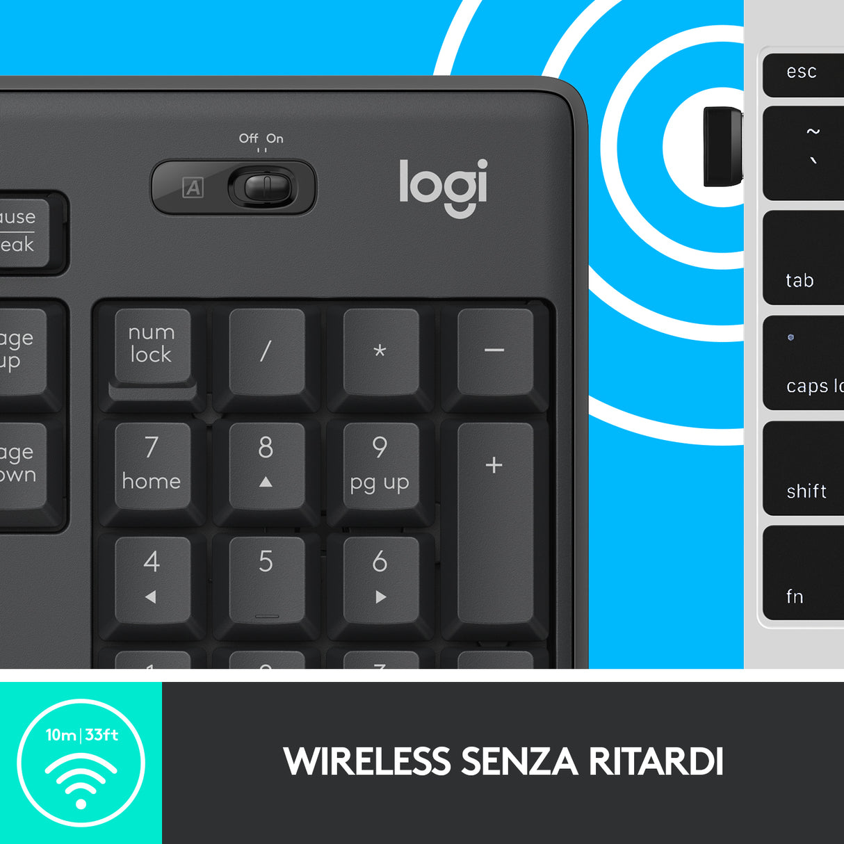 Logitech MK295 Kit Mouse e Tastiera Wireless Silent