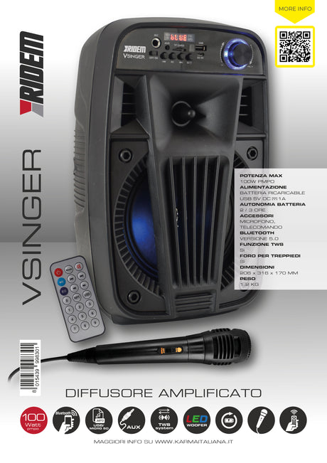 Karma Italiana V Singer Nero 12 W