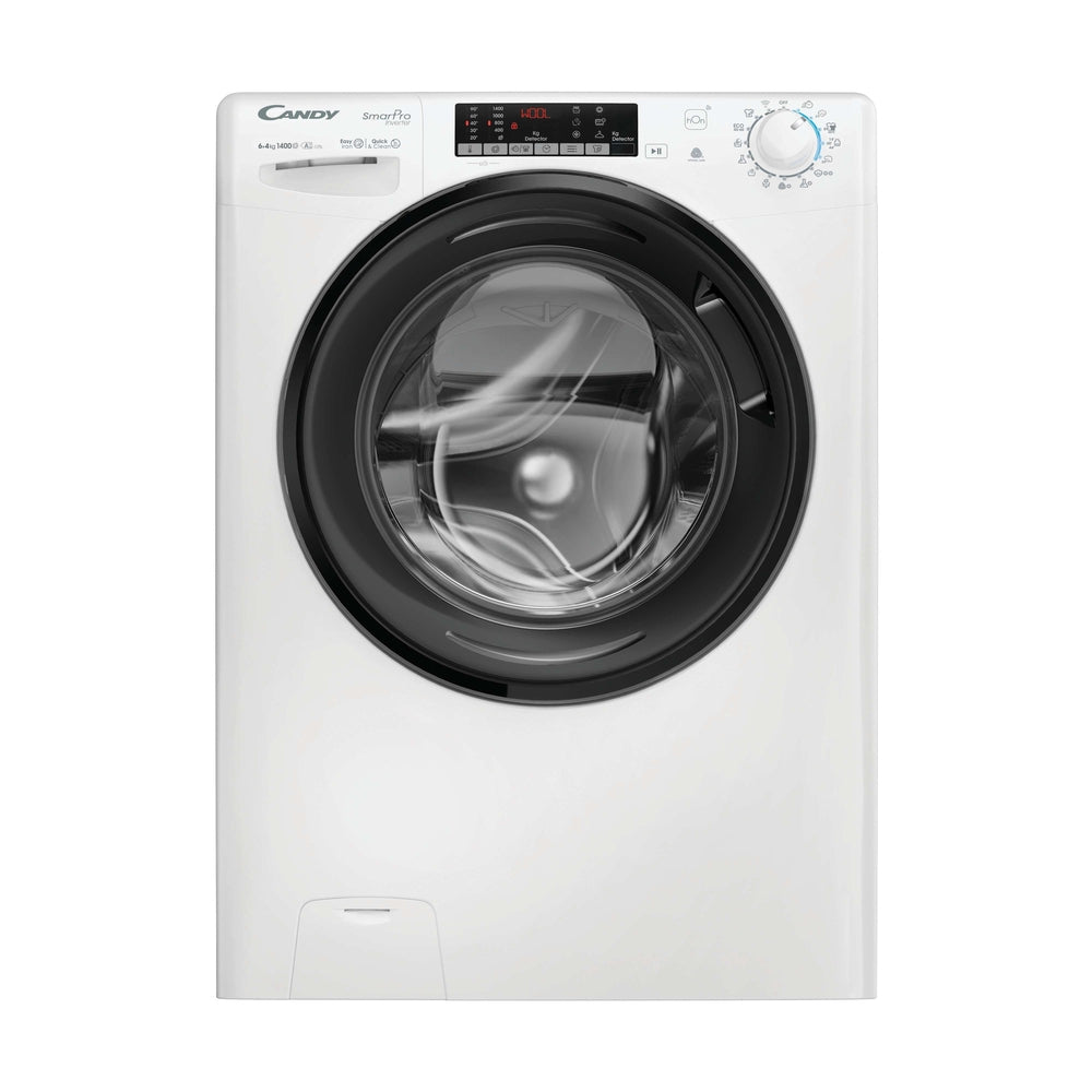 Candy Smart Pro Inverter, Lavasciuga Slim 6+4 KG, 10% più efficente della classe A, 1400 giri, Bianco, Inverter, Vapore, Wi-Fi, CSOW44644TWMB6-S