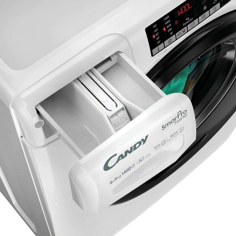 Candy Smart Pro Inverter, Lavasciuga Slim 6+4 KG, 10% più efficente della classe A, 1400 giri, Bianco, Inverter, Vapore, Wi-Fi, CSOW44644TWMB6-S