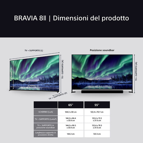 Sony K-55XR8M2 139,7 cm (55") 4K Ultra HD Smart TV Wi-Fi Nero