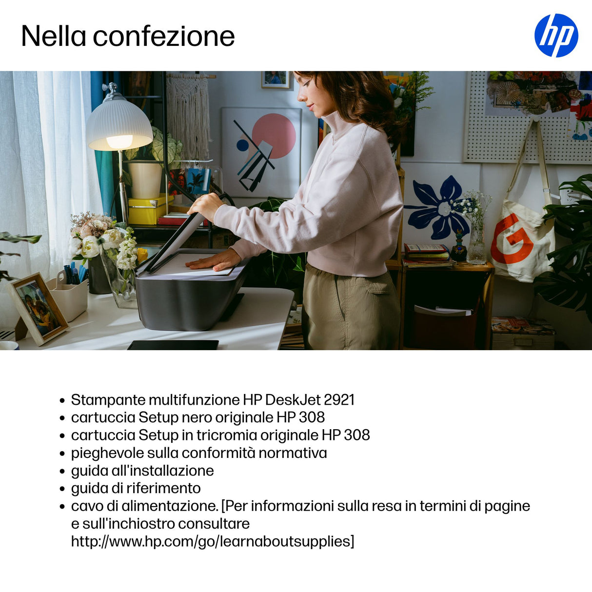 HP DeskJet 2921 Wireless All-in-One Colore Stampante