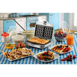 Ariete 1973 Waffle Maker Party Time - Piastra Elettrica per Waffle - Piastre Antiaderenti - 700 Watt - Celeste