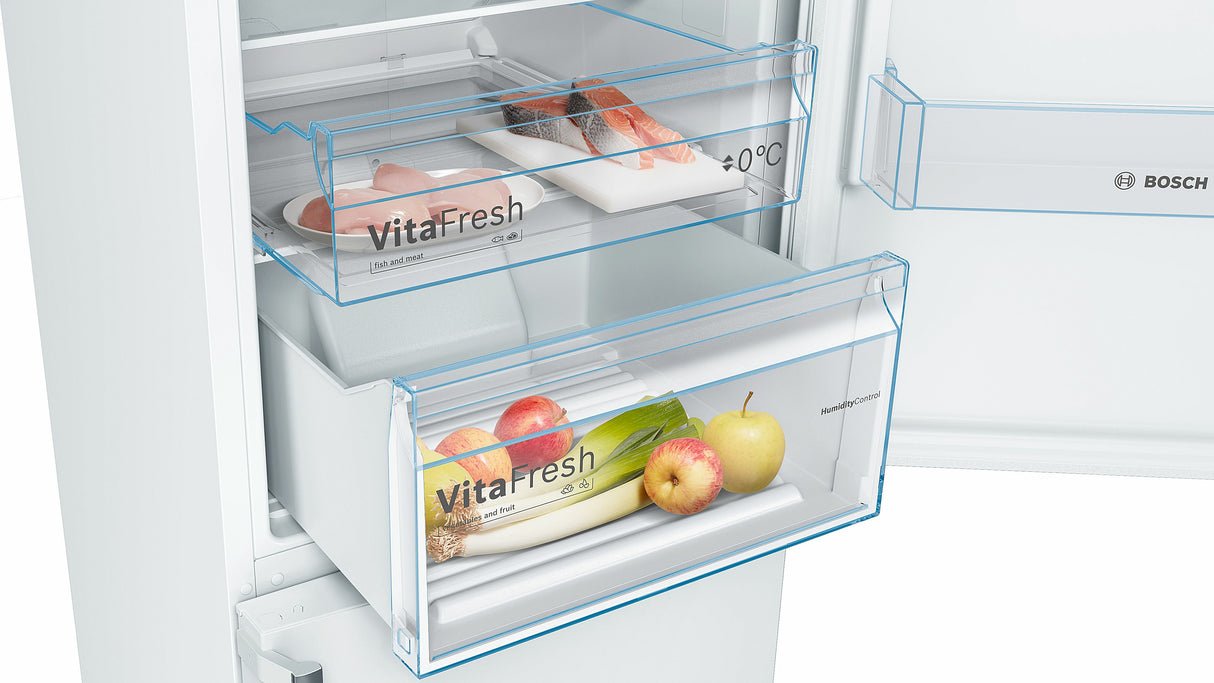 Bosch Serie 4 KGN39VWEQ Frigorifero Combinato da libera installazione 203 x 60 cm Bianco Classe E