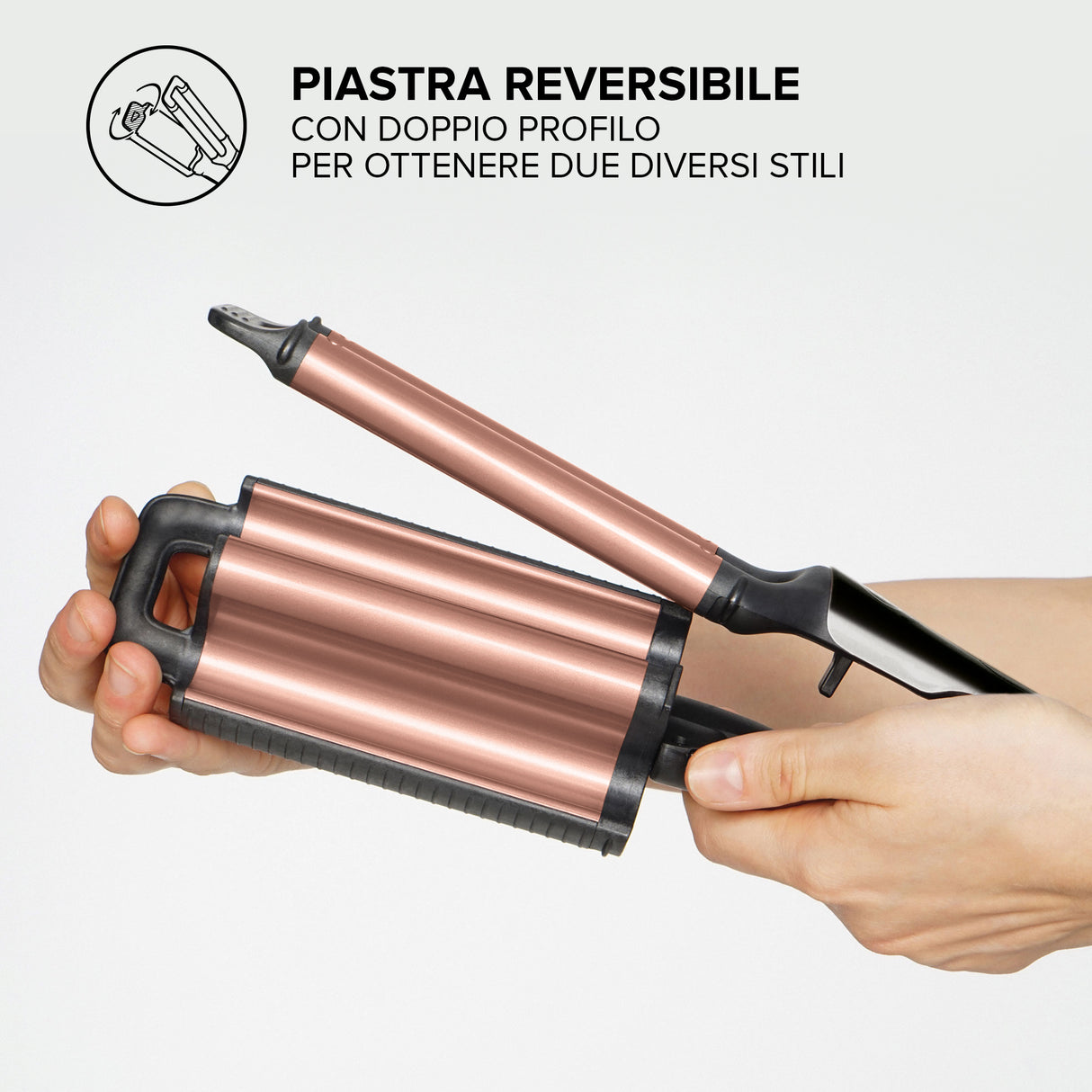 Bellissima My Pro Imetec Beach Waves Gt20 400 Piastra Per Capelli Per Onde Larghe E Strette, Rivestimento In Ceramica, Temperatura Regolabile 160 C°- 200°C