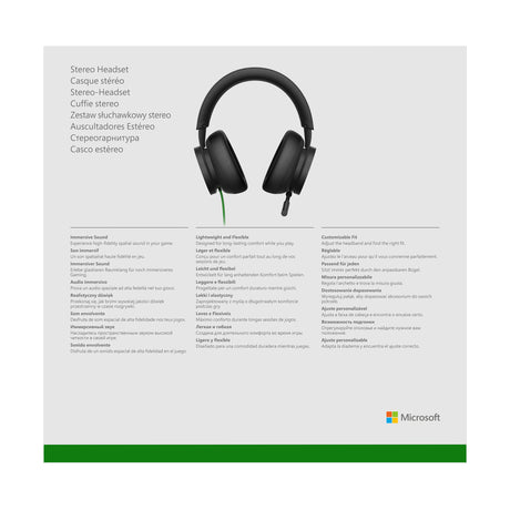 Microsoft Xbox Stereo Headset Auricolare Cablato A Padiglione Gaming Nero