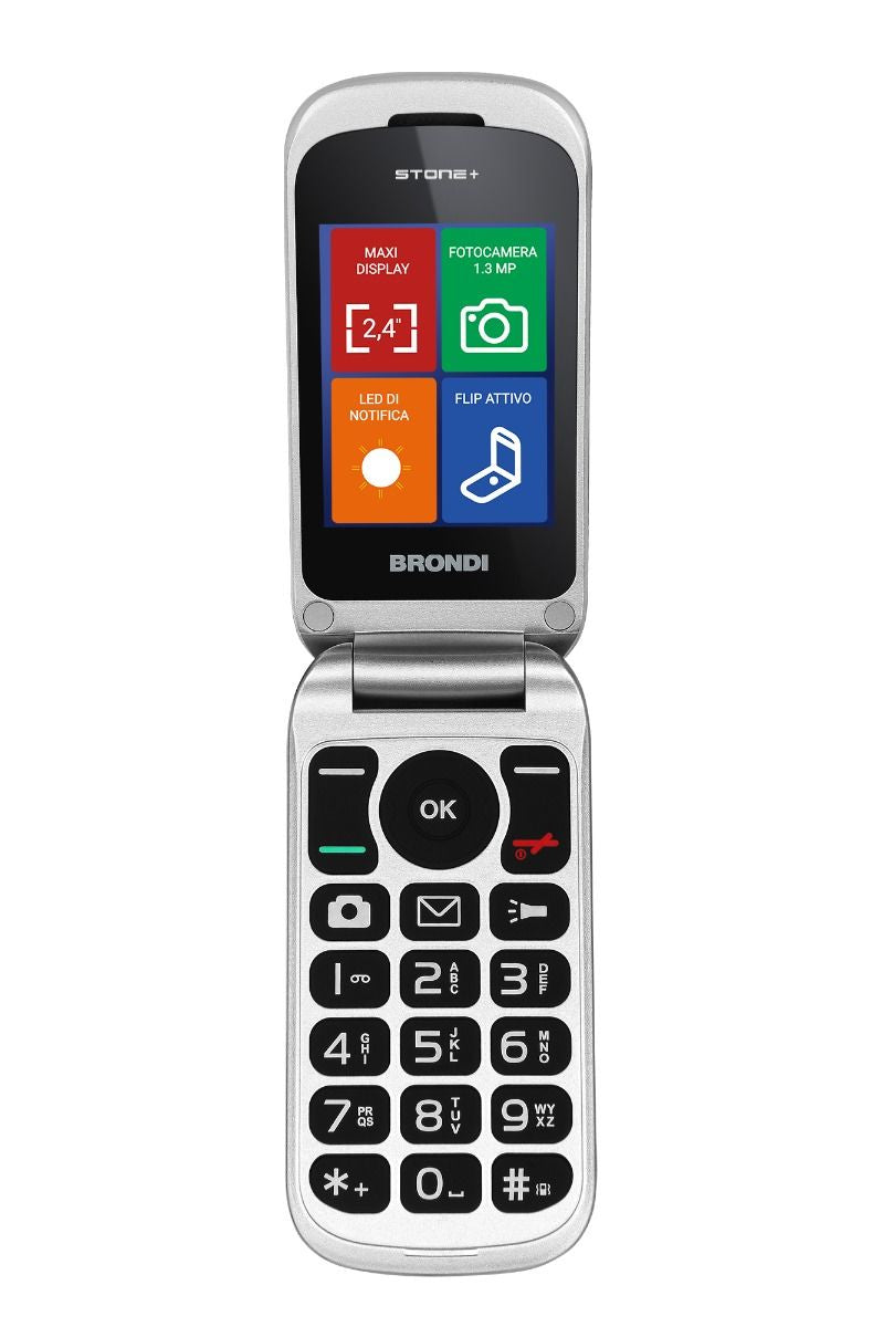 Brondi Stone+ 6,1 cm (2.4") Bianco Telefono cellulare basico