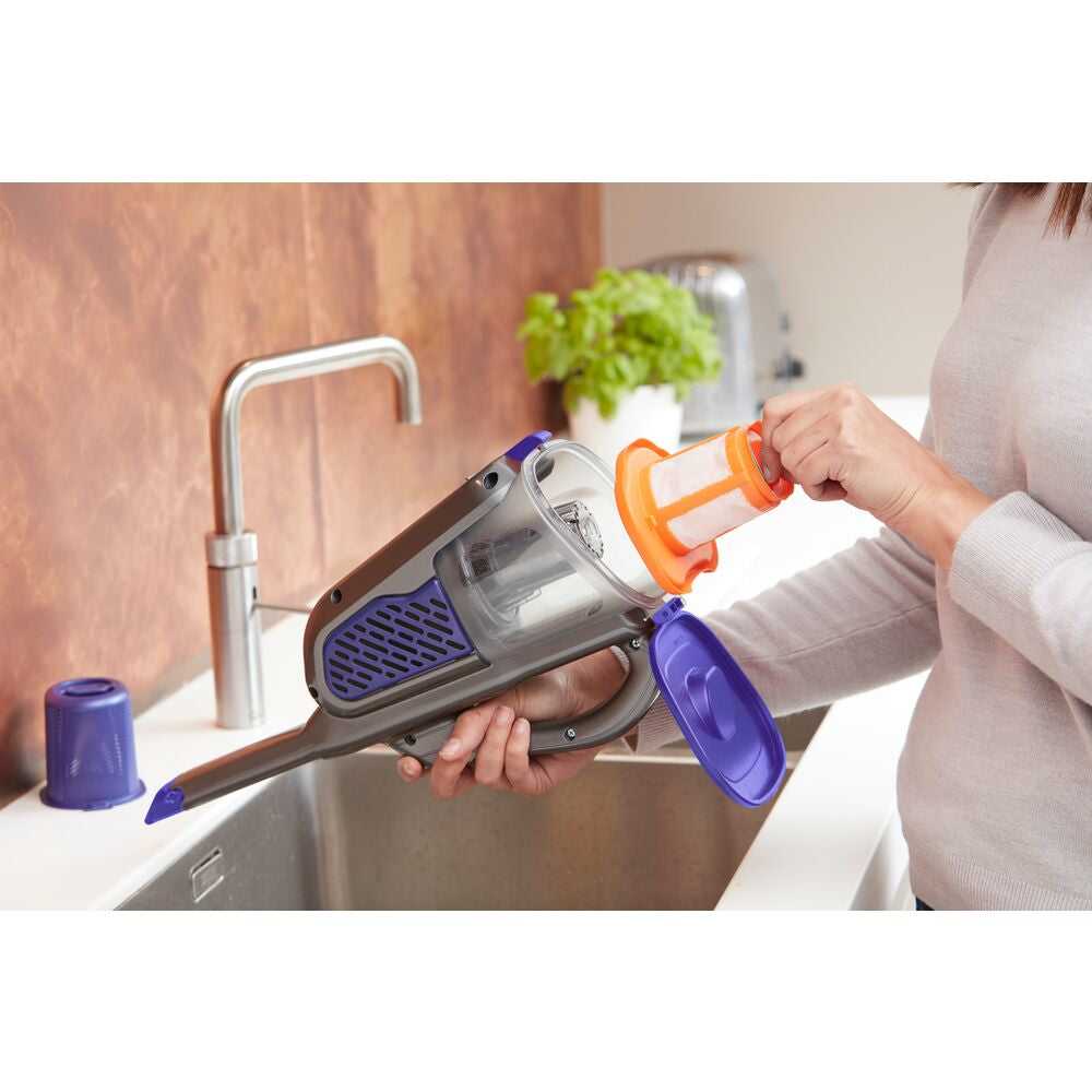 Black & Decker BHHV520BFP aspirapolvere senza filo Nero, Viola Senza sacchetto