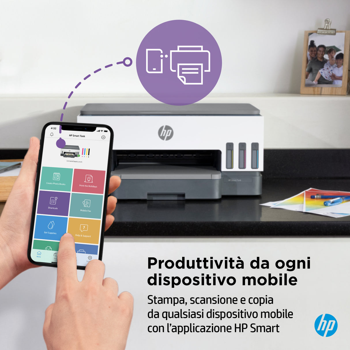 HP Smart Tank 7005 Wireless All-in-One Colore Stampante, Stampa fronte/retro; fotocopiatrice, scanner