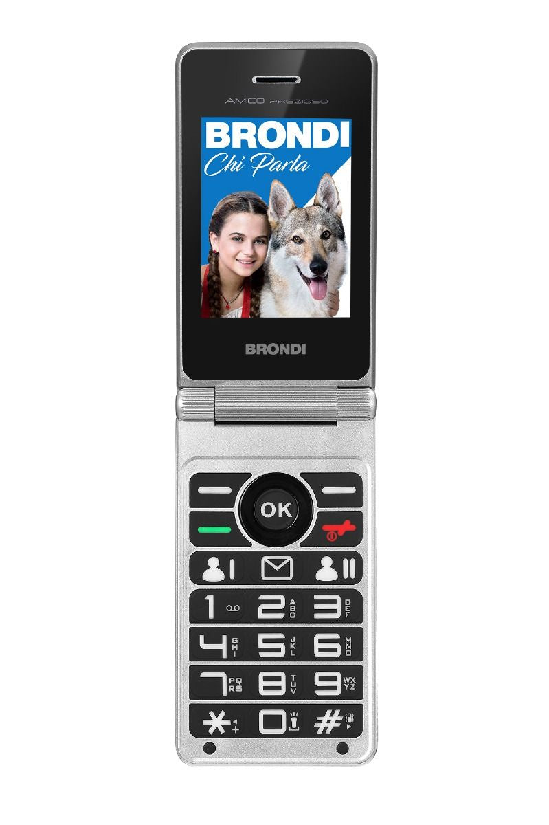 Brondi Amico Prezioso 7,11 cm (2.8") Blu Telefono per anziani