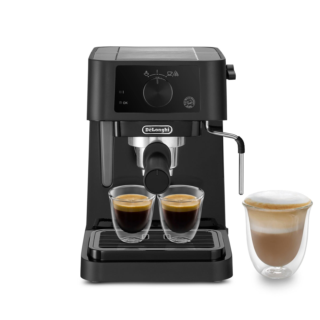 De’Longhi STILOSA EC235.BK Macchina da Caffè Manuale Espresso e Cappuccino, Compatibile con Polvere o Cialde E.S.E., Spegnimento Automatico, Serbatoio Estraibile da 1L, Potenza 1100W, Nero