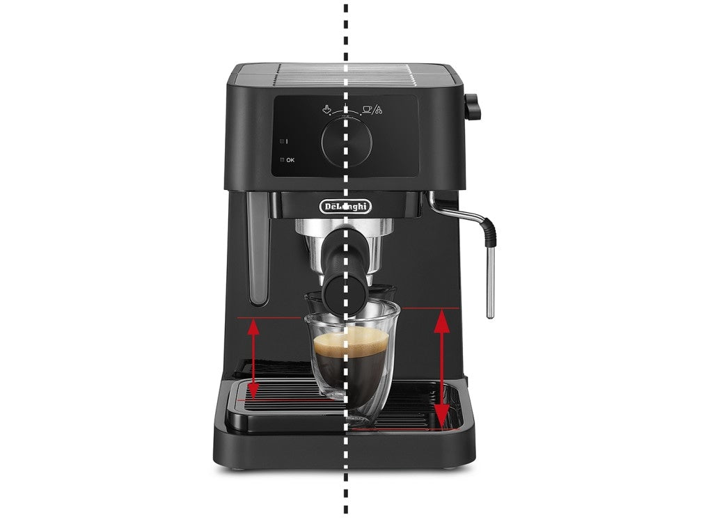 De’Longhi STILOSA EC235.BK Macchina da Caffè Manuale Espresso e Cappuccino, Compatibile con Polvere o Cialde E.S.E., Spegnimento Automatico, Serbatoio Estraibile da 1L, Potenza 1100W, Nero