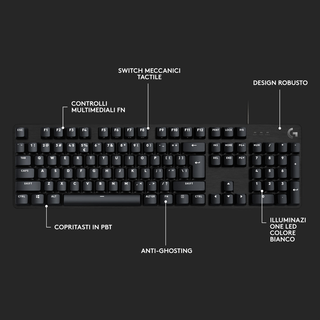 Logitech G G413 SE tastiera gaming cablata