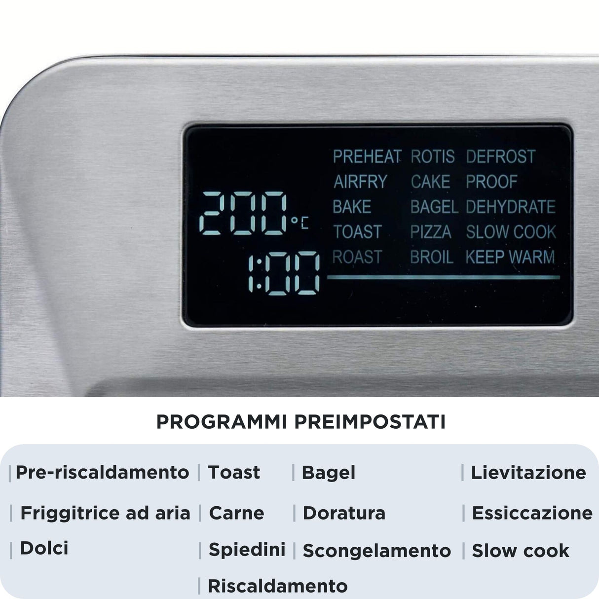 Ariete 4629 Forno + Friggitrice ad Aria 25L, 1700 W, Capacità 25L, 15 funzioni di cottura, Multifunzione, Temperatura fino a 230°, Silver