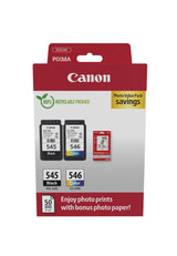Canon Multipack 2pz cartuccia originale 545+546 (nero+colori) - inclusi 50 fogli carta fotografica 10x15cm