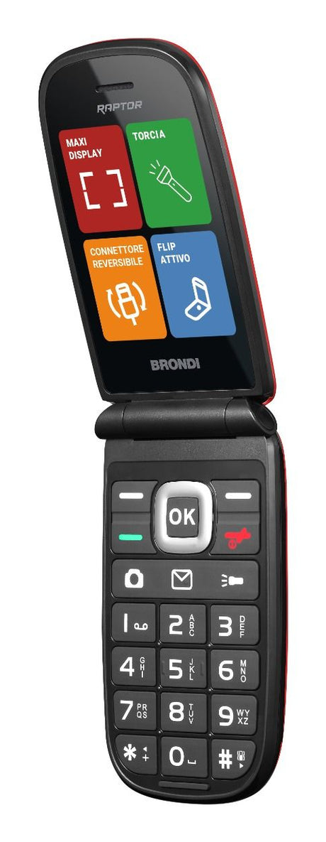 Brondi Raptor 7,11 cm (2.8") 106 g Nero, Arancione Telefono per anziani