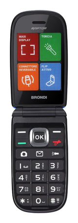 Brondi Raptor 7,11 cm (2.8") 106 g Nero, Blu Telefono per anziani