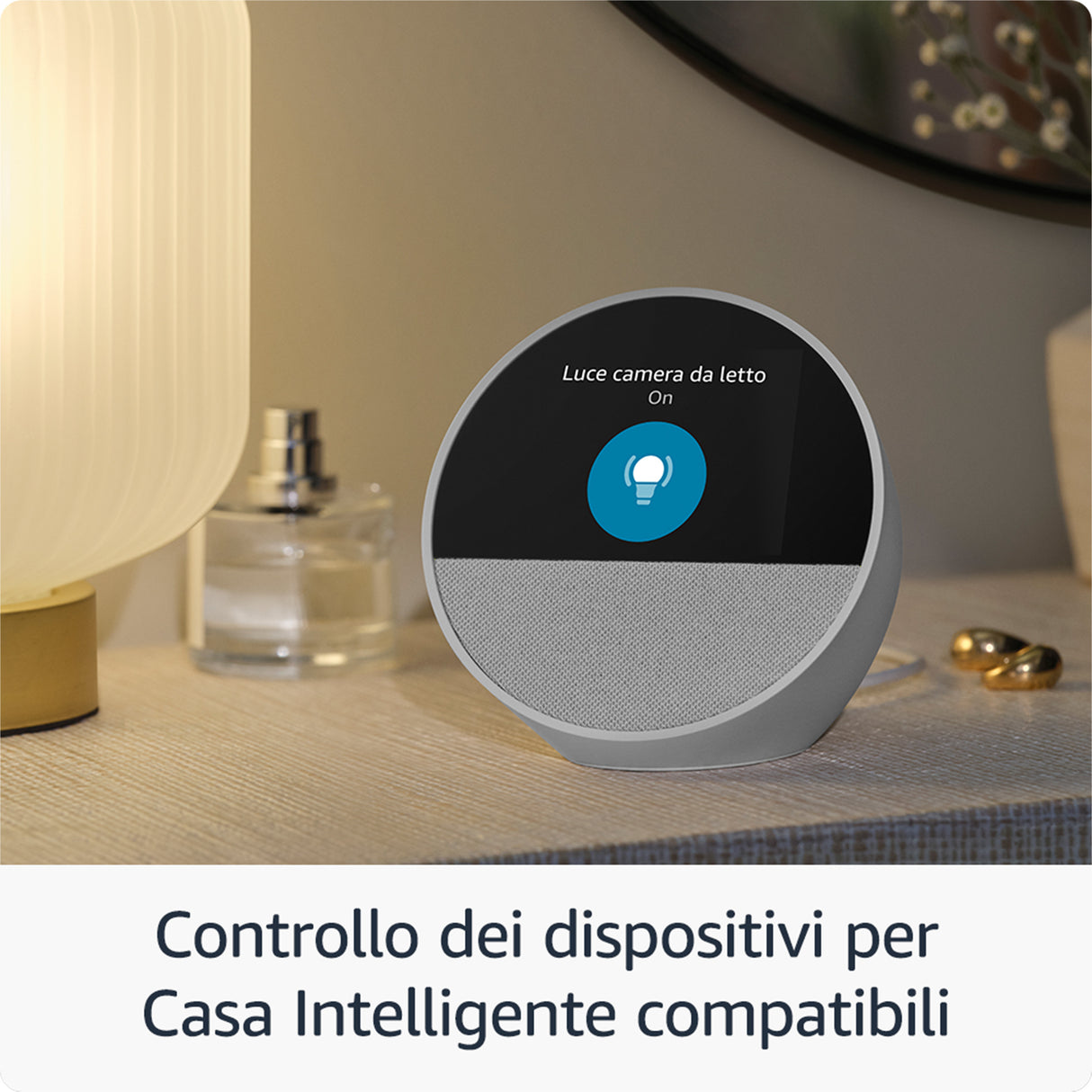 Amazon Nuovo Echo Spot (modello 2024) | Sveglia intelligente con suono di qualità e Alexa | Nero