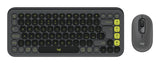 Logitech POP Icon Combo tastiera + Mouse Bluetooth (Grafite, Verde)