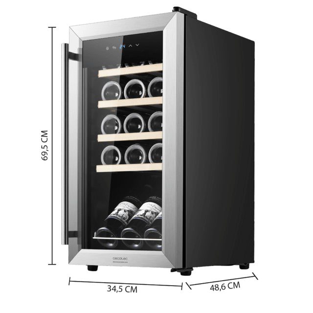 Cecotec 00121 cantina vino Cantinetta vino con compressore Libera installazione Acciaio inox 15 bottiglia/bottiglie