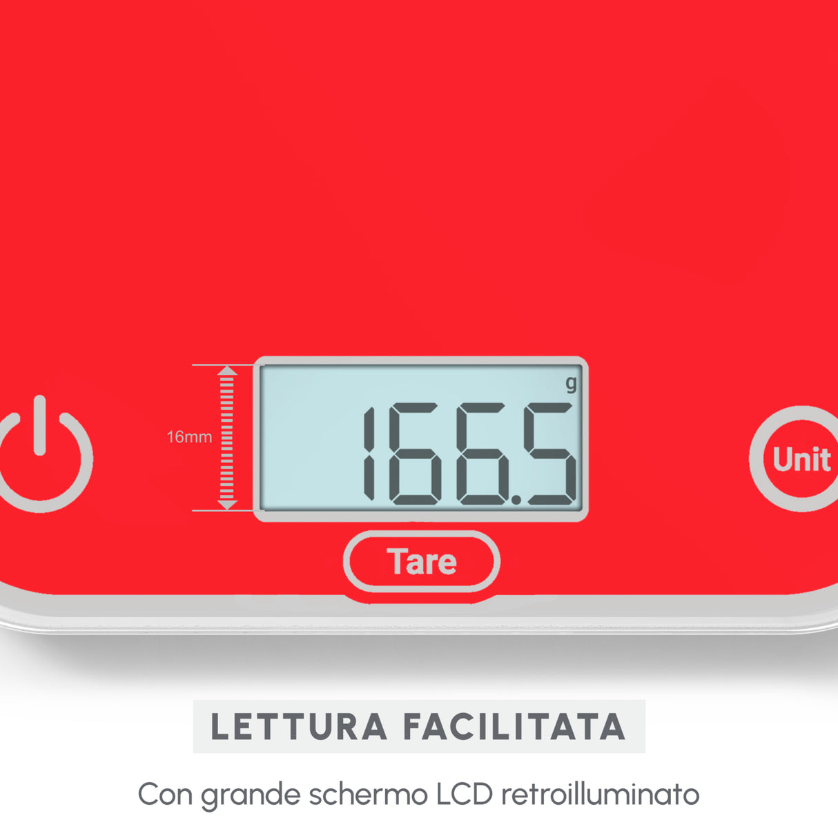 Moulinex BN50U3 bilancia da cucina Rosso Superficie piana Rettangolo Bilancia da cucina elettronica