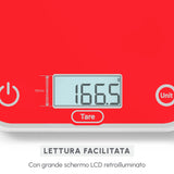 Moulinex BN50U3 bilancia da cucina Rosso Superficie piana Rettangolo Bilancia da cucina elettronica
