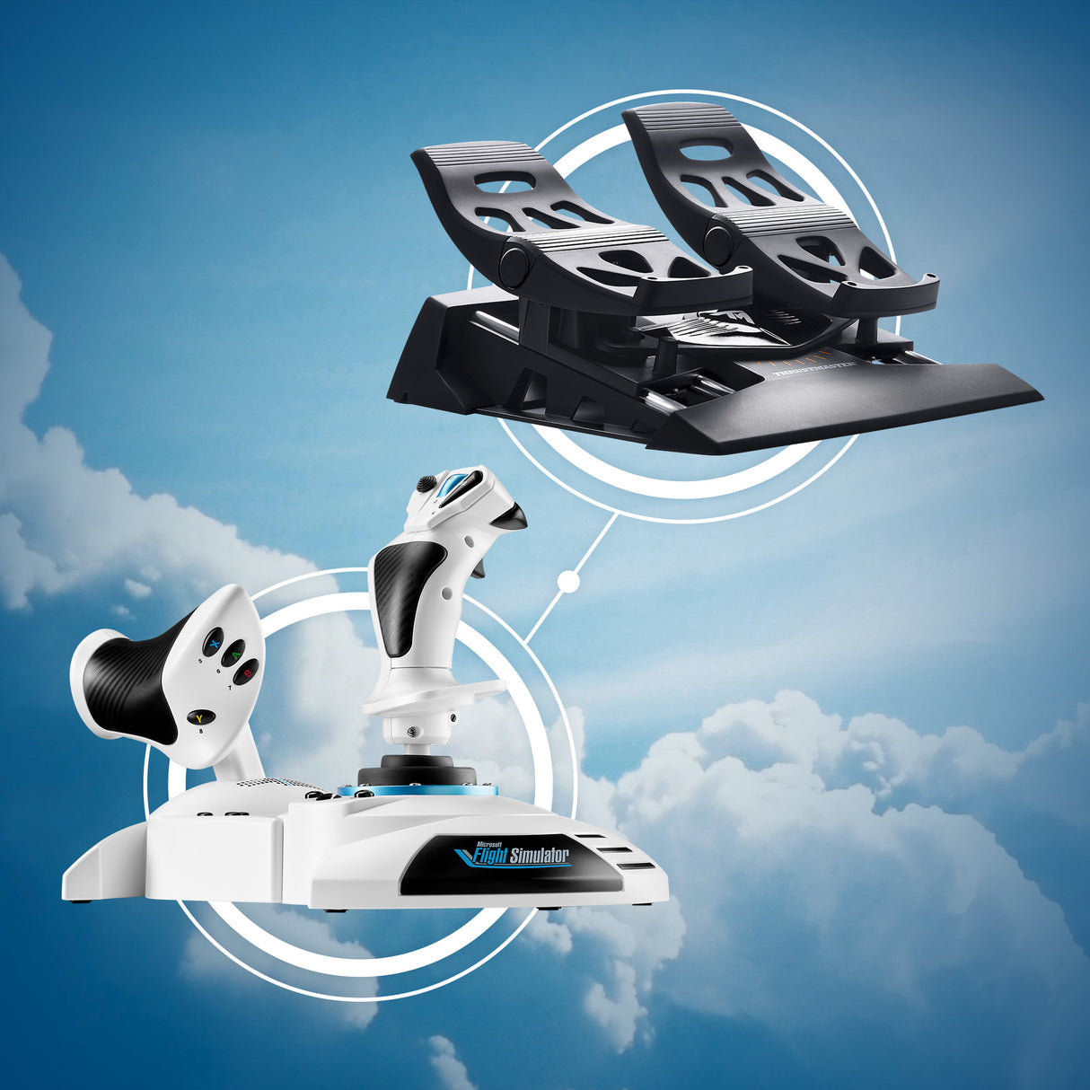 Thrustmaster T.Flight Hotas One Microsoft Flight Simulator Edition Nero, Bianco USB Joystick + leva di controllo del motore Analogico/Digitale PC, Xbox One, Xbox One S, Xbox One X