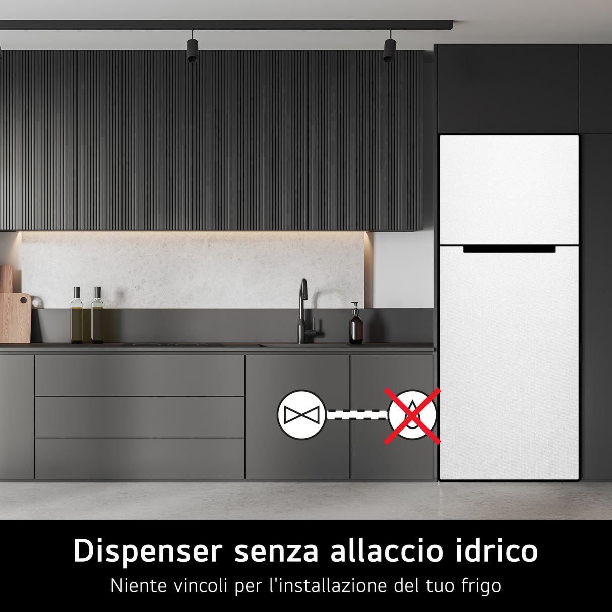 LG GTF744PZPED Frigorifero doppia porta, Classe E, 509L, Wi-Fi, Dispenser acqua, Inox