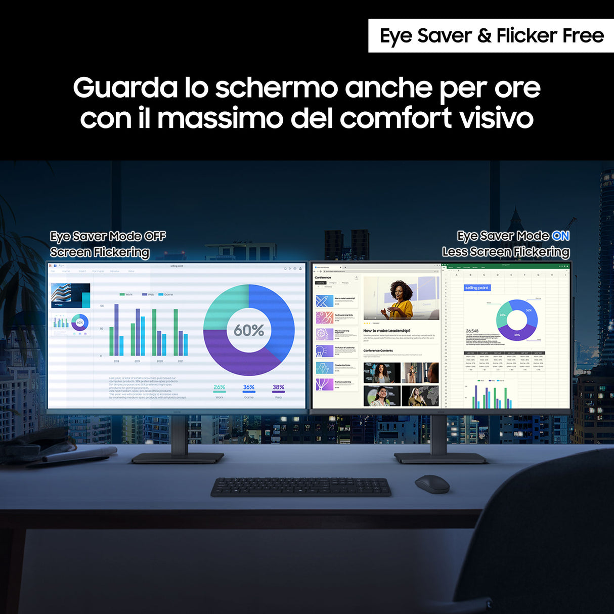 Samsung Monitor LED Serie S30GD da 24'' Full HD Flat