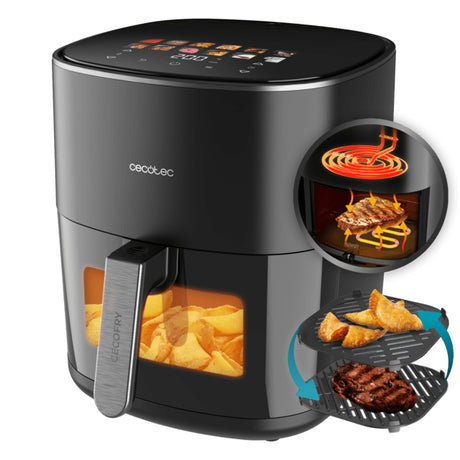 Cecotec Cecofry&Grill Duoheat 6500 Singolo 6,5 L Indipendente 2200 W Friggitrice ad aria calda Nero