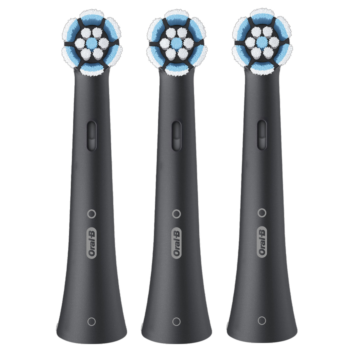 Oral-B Testine di Ricambio iO Series Gentle Care Black, testine rotonde di ricambio originali, setole angolate per una rimozione più profonda della placca, testina più morbida, adatte a gengive sensibili, 3