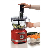 Ariete 1782 Gourmet Pro Moderna, Robot da cucina, Tritatutto 3L, Frullatore 2L, 2 velocità + Pulse, Set di lame + Disco in acciaio inox, Accessorio spremiagrumi, Rosso