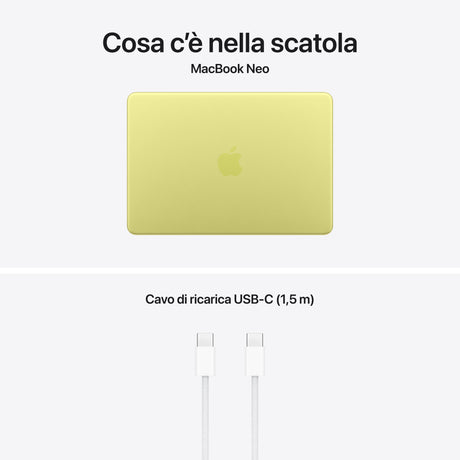 Apple MacBook Neo 13"A18 Pro chip 6‑core CPU 5‑core GPU 8GB 256GB SSD - Giallo agrume