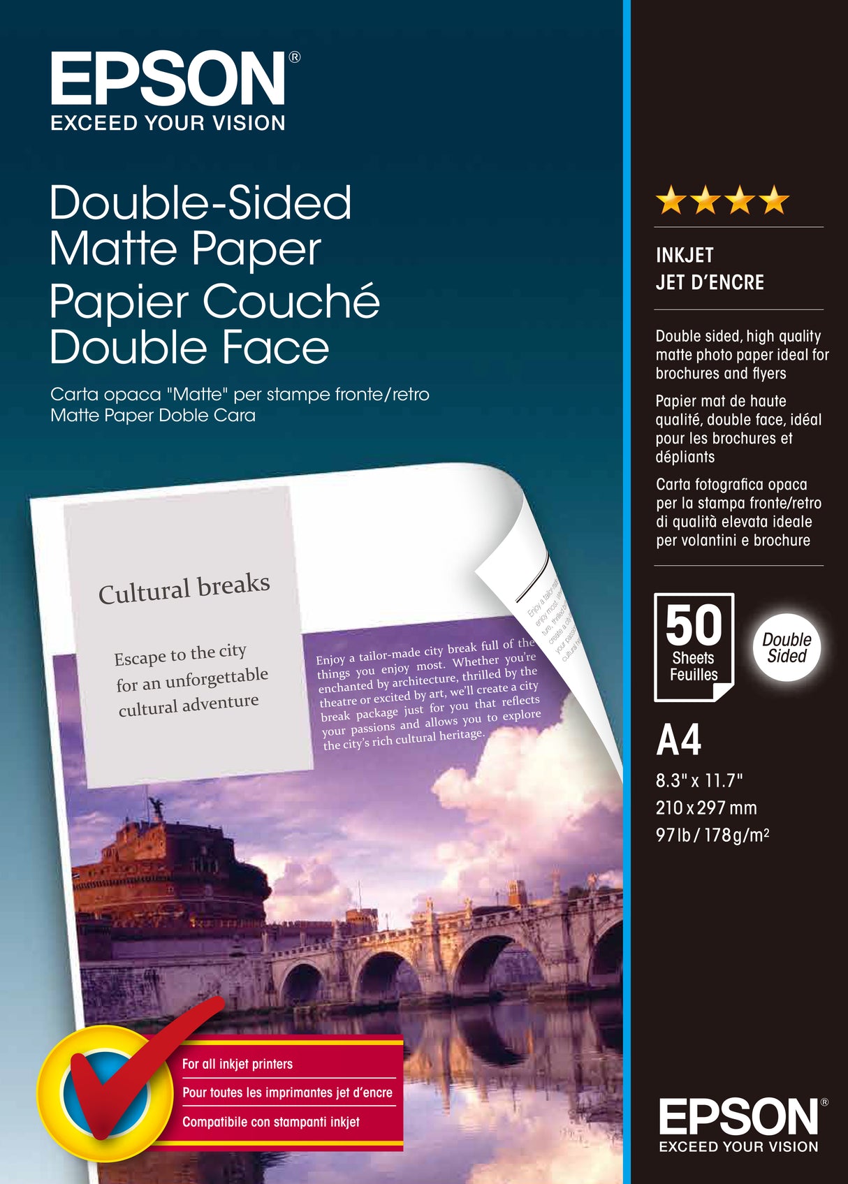 Epson Double-Sided Matte Paper - A4 - 50 Fogli