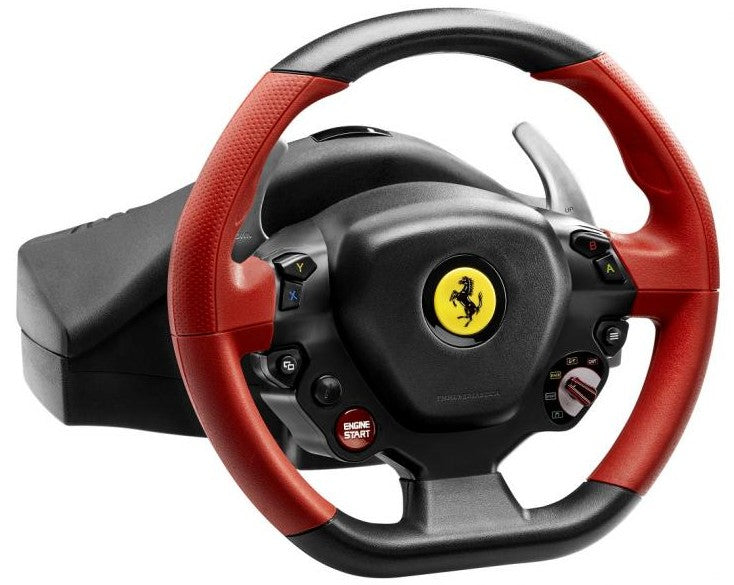 Thrustmaster Ferrari 458 Spider Nero, Rosso Sterzo + Pedali Xbox One