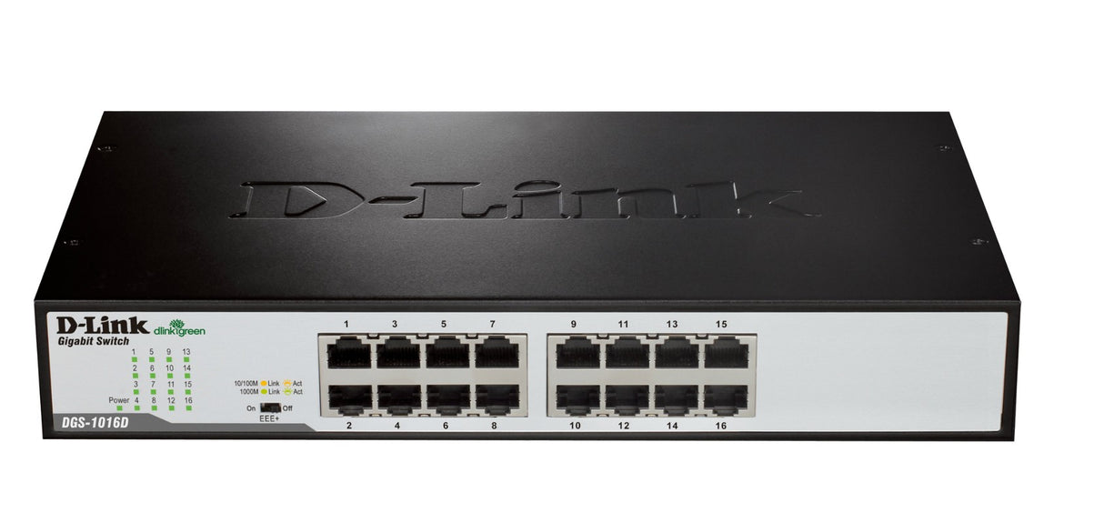 D-Link DGS-1016D/E switch di rete Non gestito Nero, Metallico