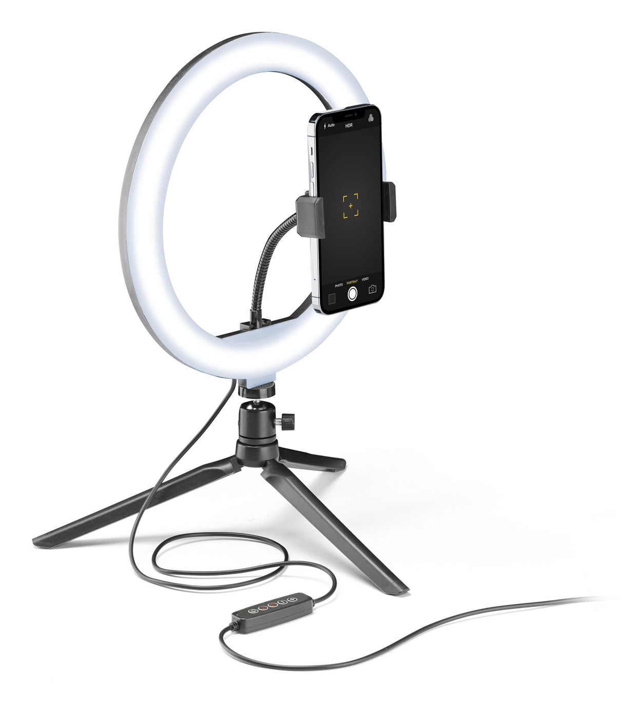 Tech Pop Selfie Ring Multicolor - Universale Anello led con modalità RGB a luminosità regolabile e treppiede per riprese video e selfie