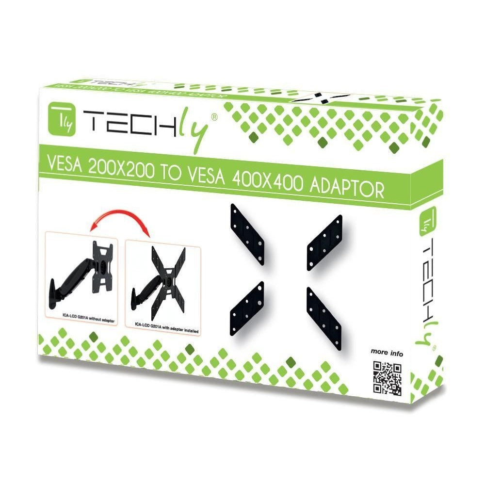 Techly Adattatore Universale per Supporto VESA da 200x200 a 400x400 Nero (ICA-LCD G11A)