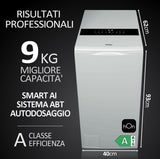 Haier HW90-BPD13386U-S LAVATRICE CARICA ALTO, AUTODOSE, Caricamento dall'alto, 9 kg, 62 cm, Classe A