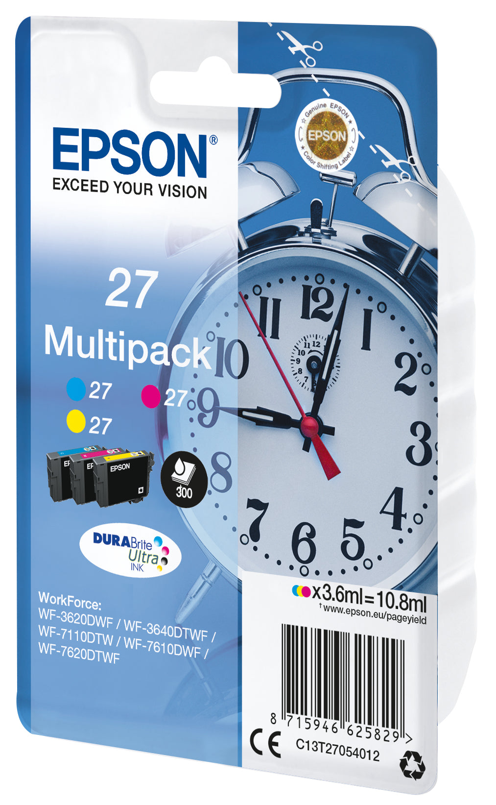 Epson Alarm clock Multipack Sveglia 3 colori Inchiostri DURABrite Ultra 27