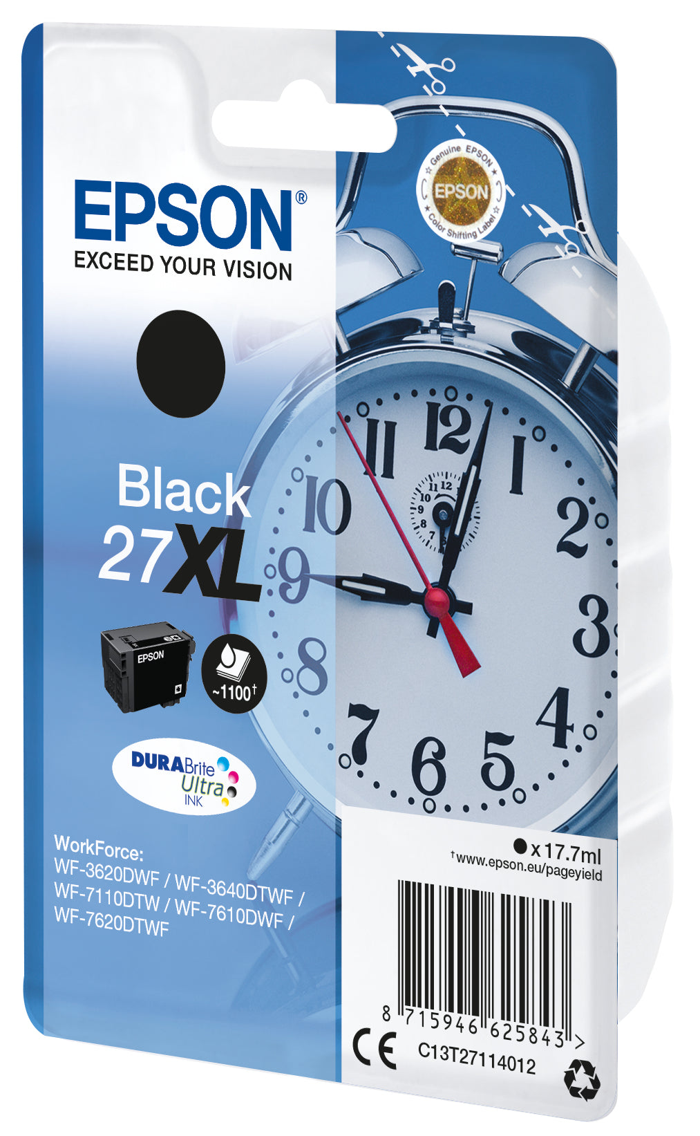 Epson Alarm clock Cartuccia Sveglia Nero Inchiostri DURABrite Ultra 27XL