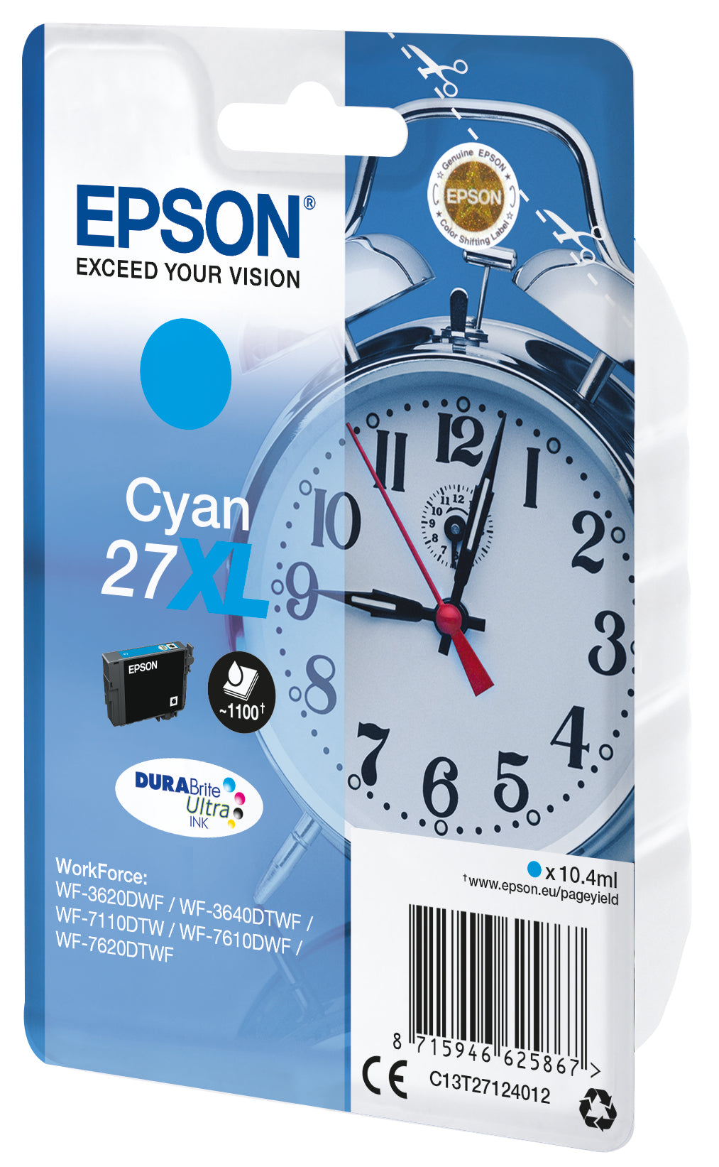 Epson Alarm clock Cartuccia Sveglia Ciano Inchiostri DURABrite Ultra 27XL