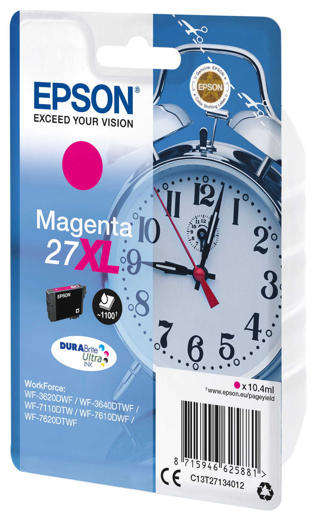 Epson Alarm clock Cartuccia Sveglia Magenta Inchiostri DURABrite Ultra 27XL