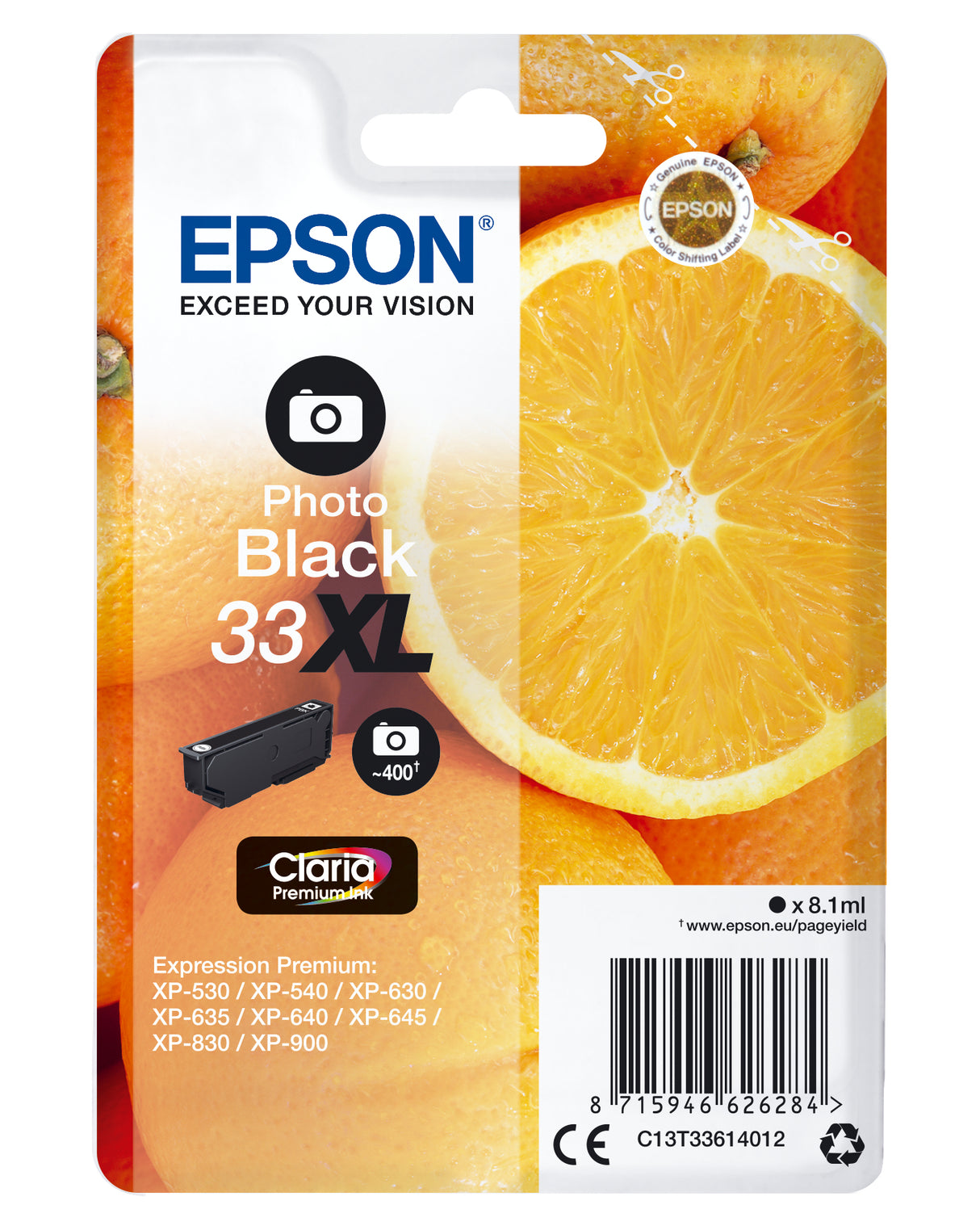 Epson Oranges Cartuccia Nero foto T33XL Claria Premium